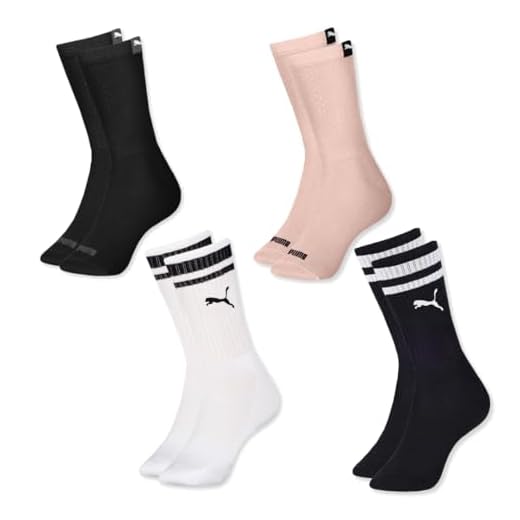 Kit 04 Pares MEIA ESPORTIVA CANO LONGO - PUMA | 2 Pretas -1 Rosa - 1 Branca | 34-39