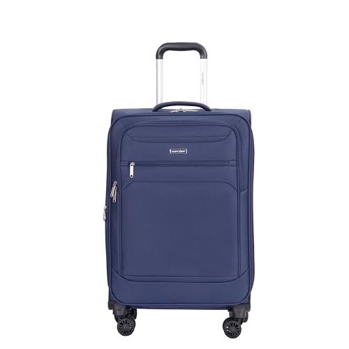 DEINPPA 3-Piece Set (18/Travelbag/toiletry bag),Softshell Suitcase Spinner Wheels Terylene Polyester Luggage Sets Carry On Suitcase Luggage Lightweight Durable Suitcase Blue2