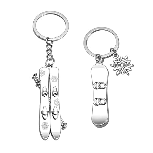 GTYHH 2 Stück Schlitten-Schlüsselanhänger, Kreative Schlüsselanhänger, Schneesport-Schlüsselanhänger, Geschenk-Schlüsselanhänger