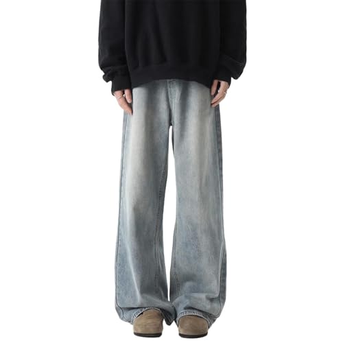 Men's American White Denim Jeans Straight Wide Leg2