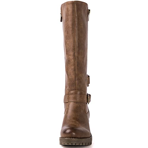 Image of GLOBALWIN Women's Chunky Low Heels Boots Knee High Boots For Women