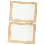 iplusmile 2 piezas Kit Marco para Fabricación de Papel DIY de Madera con Bisagra Marco Reciclable para Manualidades Infantiles y Decoración