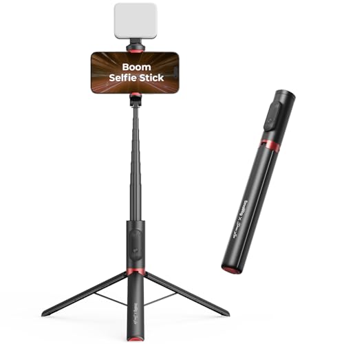 SMALLRIG x Drex Lee Boom Selfie Stick ST30 Lite, 57.9 Automatic Tripod Stand with Remote and Cold Shoe Mount, for iPhone, for Android, Video Recording, Travel, Vlogging, Black - 5292