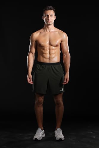 Rane Sports Men's Running Gym Shorts Athletic Sport Training Workout Shorts ArmyGreen S - Image 3