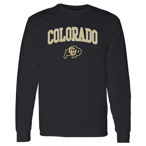 UGP Campus Apparel AL03 – University of Colorado Buffaloes Arch Logo Long Sleeve T Shirt – X-Large – Black