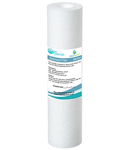 AquaHouse 10 cartucho de filtro de agua de sedimentos para ósmosis inversa, polo alimentado por agua y filtración de partículas, se ajusta a las carcasas de filtros estándar de 10 - 5 micrones