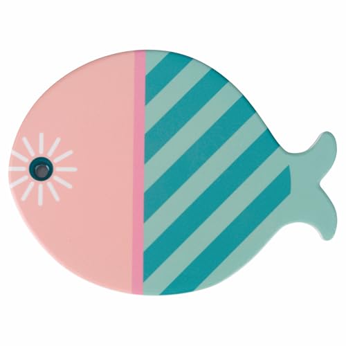 Set mit 4 dekorativen Fliesen 20 x 16 cm aus Keramik, Unterseite aus Kork, Farbe Fish