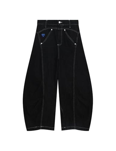 Aelfric Eden Baggy Barrel Jeans Mens Wrinkle Wide Leg Jeans Casual Relaxed Fit Y2k Denim Pants Trouser2