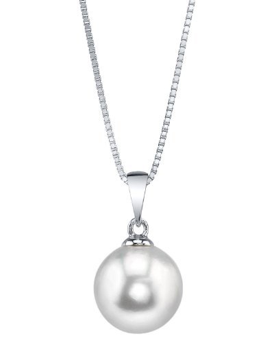 Cultured Pearl Pendant Sydney Necklace for Women with White Freshwater Pearl - THE PEARL SOURCE (11mm)