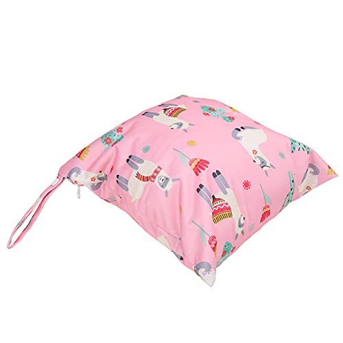 Bolsa de Pañales de Tela, Bolsa Organizadora de Poliéster Lavable con Patrón de Dibujos Animados para Bolsa de Cosméticos para Viajes(Caballo con lodo del césped)