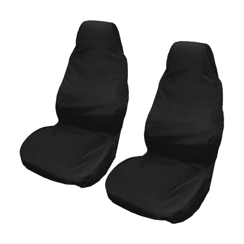 Car Seat Covers Black Waterproof Nylon Front Seat Protectors with Breathable Fabric Anti-Sweat Design Universal Fit 2 Pack