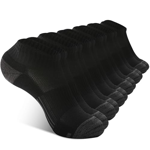 Image of BAMBOO COOL Athletic Ankle Socks Womens Anti-Odor Socks Moisture-Wicking Running Cushioned Anti-Blister 5 /6 Pairs
