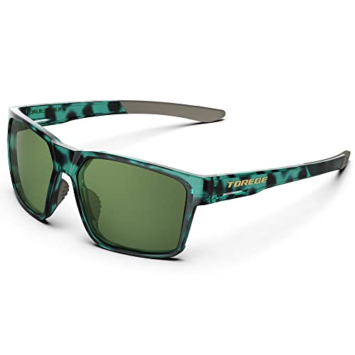 TOREGE Polarized Sports Sunglasses with 3 Interchangeable Lenses for Men Women Cycling Running Baseball Glasses TR65