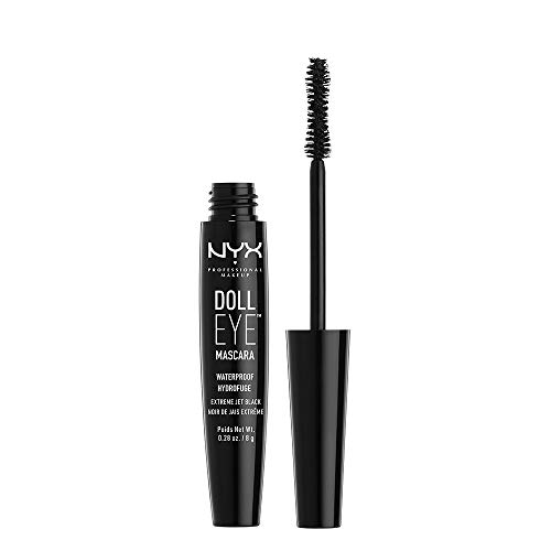 NYX Professional Makeup Doll Eye Mascara, Extreme Black, Waterproof DE03