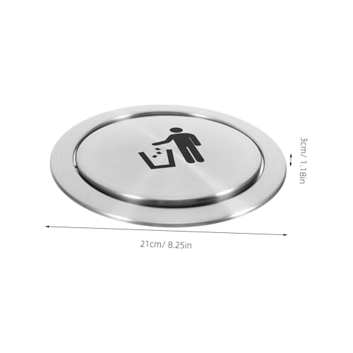 HYTROVE Edelstahl MüLl Klappen Deckel Abfall-rutschen Deckel Eingebaute Arbeitsplatten Mülleimer Mülldeckel Gleichgewicht Klappe Edelstahl Swing Mülleimer Docke Silber