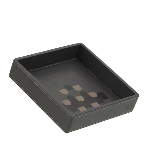 Vide-Poches en Cuir Véritable DUDU Mosaic Anthracite | Artisanat et Design de Luxe