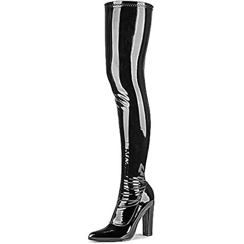 WSKEISP Patent Leather Thigh High Boots Cover