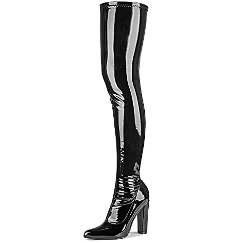WSKEISP Thigh High Boots for Women Gogo Boot Heeled Over The
