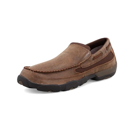Twisted X Men's Slip-On Driving Moc, Moc Toe, Brown, 13 W