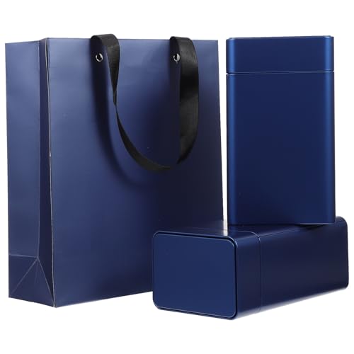 Lurrose 2個 マルチユース ブリキ 茶葉缶 耐久性素材 お茶保存容器 おしゃれな収納ホルダー キッチン用 軽量コンパクト設計