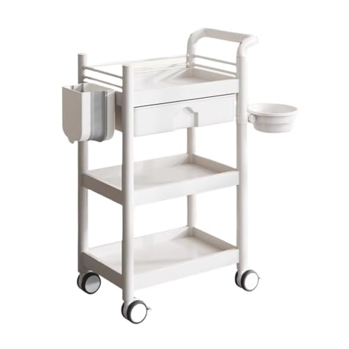 Carrito móvil para salón de belleza, estante de almacenamiento para tratamientos de belleza, organizador de herramientas de peluquería, carrito de belleza rodante para uso profesional en salón y hogar