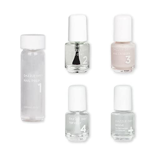 Dazzle Dry Mini Kit 4 Step System - Taupe of the Morning, a sheer almond with subtle silver shimmer. (5 Piece Kit)