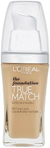 L'Oreal Paris True Match Liquid Foundation, Skincare Infused with Hyaluronic Acid, SPF 17, Available in 40 Shades, 5N Neutral Undertone, 30 ml