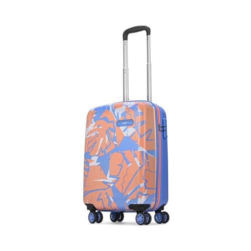 Skybags Lush Printed Cabin Size Hard Case Trolley Bag, Pink-Blue