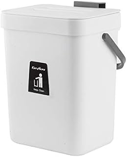 KaryHome Kitchen Compost Bin for Counter Top, Hanging Small Trash Can with Lid