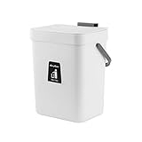 KaryHome Countertop Compost Bin with Lid, Hanging Small Trash Can with Lid Under Sink for Kitchen...
