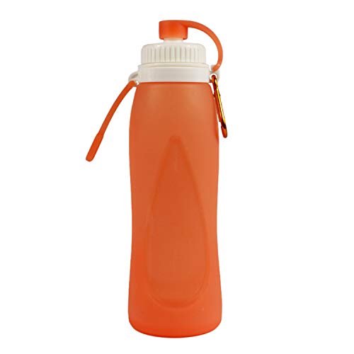 KKmoon Garrafa de água dobrável de 500mL Garrafa de água dobrável de silicone Garrafa leve à prova d