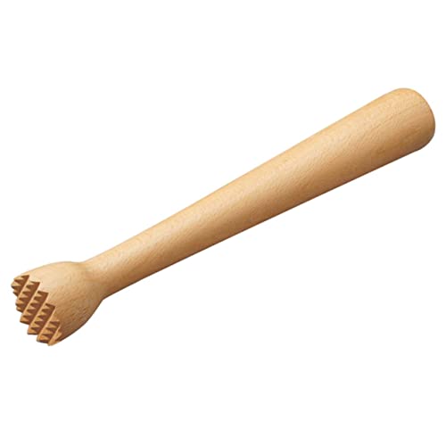 COLLBATH 1pc Beech Juicer Drinks Muddler Mojito Muddler Beech Pestle Bar Handy Cocktail Muddler Ice Hammer Mallet Lemon Crusher Drink Muddler Grinder Bar Mixing Rod Beige re-usable