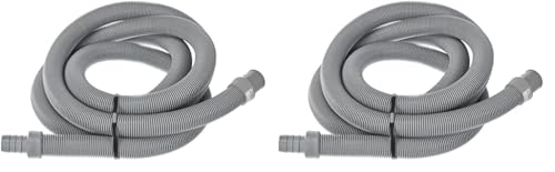 Xavax Ablaufschlauch Verlängerung 2,5m (Abwasserschlauch Waschmaschine oder Spülmaschine/Geschirrspüler, Verlängerung Waschmaschine Ablauf) grau (Packung mit 2)