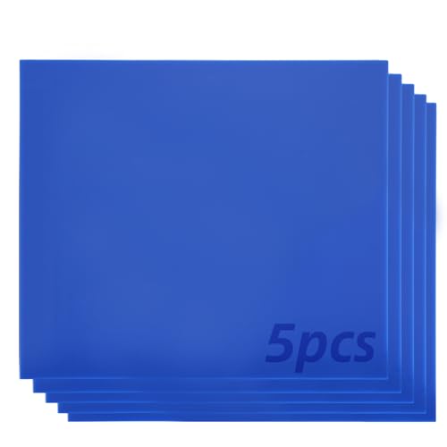 Image of 5 Pcs Blue Acrylic Sheets 12 inch x 12 inch x 1 /8 inch Glossy Opaque Plexiglass Sheets, Acrylic Blanks Acrylic Panel for CNC Cutting Engraving and Art Crafts Painting DIY Display