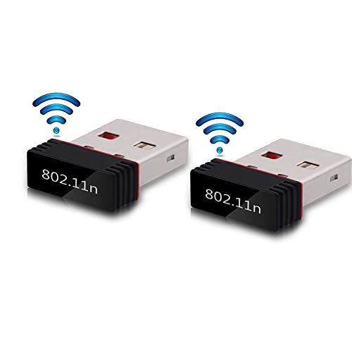 Red Champion 950Mbps Portable High Speed Long Range Nano Wi-Fi Dongle, Receiver 802.11B/G/N 2.0 Wireless Wi Fi 2.4GHz Wireless LAN Network Card External for PC Desktop Laptop USB Adapter Pack of-2