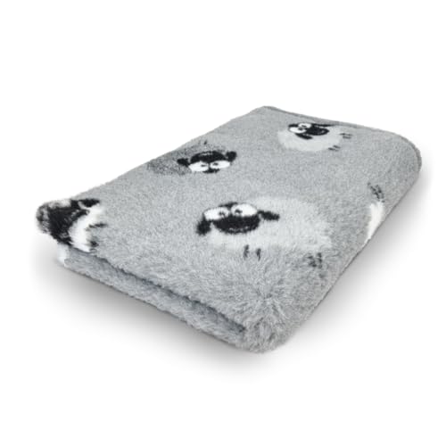 Veterinary Bed I Vet Bed I Drybed I Woolly Sheep, Wollige Schafe Grau - Schwarz - Weiß I Verschiedene Größen (100 x 150 cm)