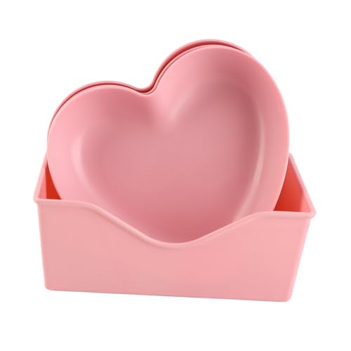 Platos cargadores ecológicos de plástico corazón 5 unidades miniatura 1
