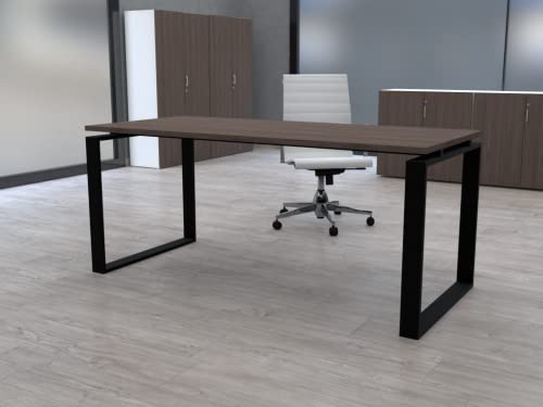 Oficit Mesa De Oficina Ideal Para Teletrabajo, Despachos, Sala De Estudios Y Ordenadores. Con Gran Amplitud Para Dar Más Comodidad, Con Estructura Metálica Negra. 180x80, Nogal Oficit Mesa De Oficina Ideal Para Teletrabajo, Despachos, Sala De Estudios Y Ordenadores. Con Gran Amplitud Para Dar Más Comodidad, Con Estructura Metálica Negra. 180x80, Nogal