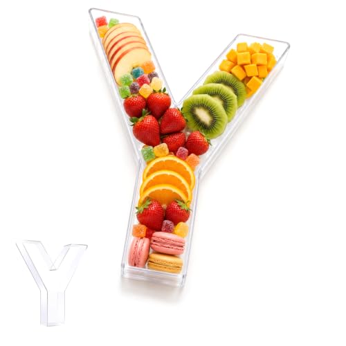 Image of Pooqla 10 inch Acrylic Letter Charcuterie Tray Birthday Party Fillable Box Y