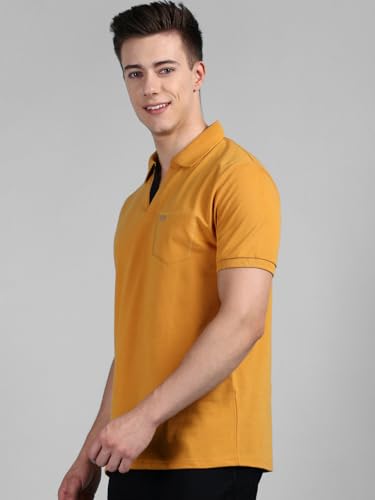 Image of Lux Cozi Men Cotton Regular Fit Polo Neck Half Sleeve Solid Casual T-Shirt with Chest Pocket | Pack of 2 |