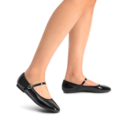 DREAM PAIRS Women's Ballet Flats Mary Jane Shoes, Round Toe Comfortable Dressy Casual Slip-on Work Daily Soft Flat Shoes,Size 6.5,Black-Pat,SDFA2441W - image 8