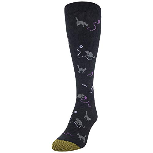 Gold Toe Women's Compression Socks, Black Cat, Shoe Size: 6-9