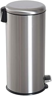 HOMCOM Foot Pedal Bin Stainless Steel Metal Waste Rubbish Lid Kitchen Garbage Versatile For Home Office 30L