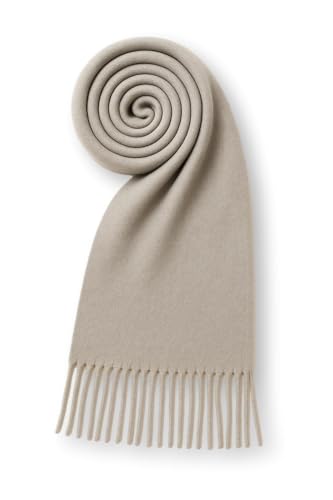 KARMA.DIEM XXL Winterschal 180x65 cm – weicher, dicker Schal für Damen & Herren, einfarbig, warm & kuschelig, mit Fransen – Beige