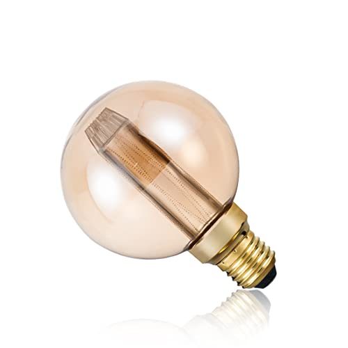 Lampe à guide de lumière G95-marron ampoule rétro COB Edison LED - 4