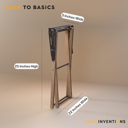 Luxury Expandable Luggage Rack for All Suitcase Sizes, Folding Stand Essential for Hotels, AirBnB, Guest Room; Extends 35” Inches, Holds up to 170 lbs, Durable Steel & Solid Wood, NO Assembly Required