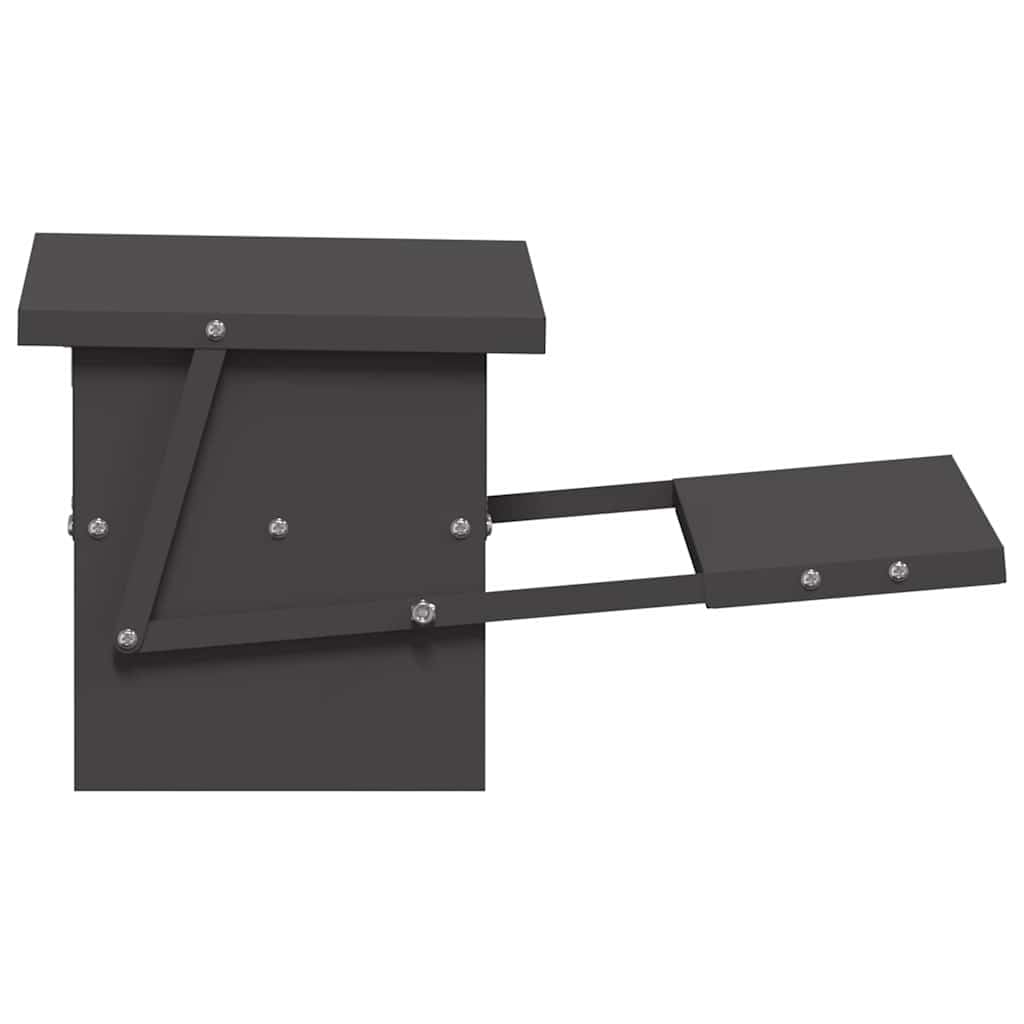 Comedero para gallinas de acero laminado en frío, negro, 48,5 x 39,5 x 19 cm, resistente, resistente a la intemperie, para interior y exterior, distribución automática de alimentos, diseño
