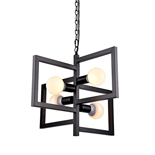 Lampe de lustre en métal industriel de qualité supérieure à 4 lampes - 2