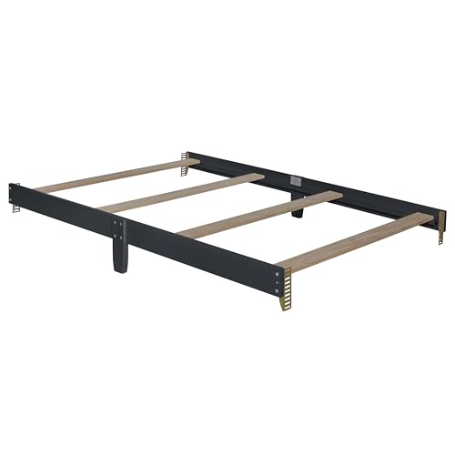 Image of Dream On Me Universal Crib to Full Size Bed Conversion Kit, Solid Wood Bed Rails for Select Convertible Cribs, Strong & Stable Support, Carbon
