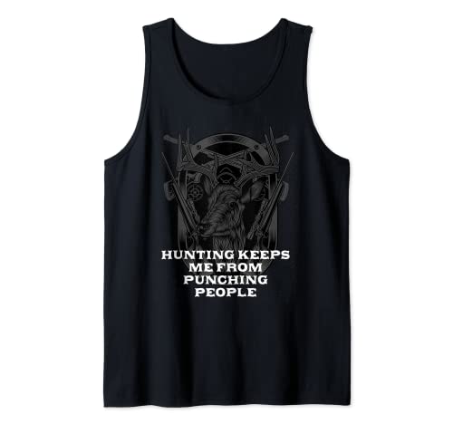 Hunting Keep Me from Punching Nerd Hunter Weird Camiseta sin Mangas